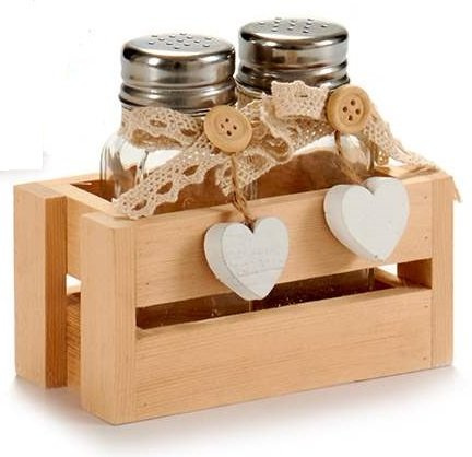 AVENUELAFAYETTE Set Salière + Poivrière décor Campagne (Naturel)