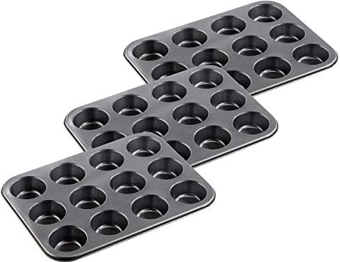 Rosenstein & Söhne 3 plaques de Cuisson Anti-adhésives pour 12 Muffins ou Cupcakes