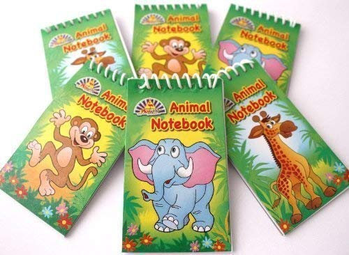 2 X Pack of 12 Jungle Theme Mini Spiral Notebooks - Childrens Party Bag Toys