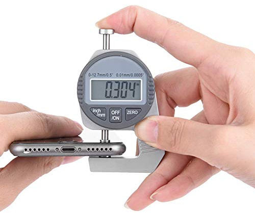 Jauge d'épaisseur, jauge d'épaisseur en centiles de lecture LCD numérique Tête de mesure plate 0-12.7mm/0.50.01mm/0.0005