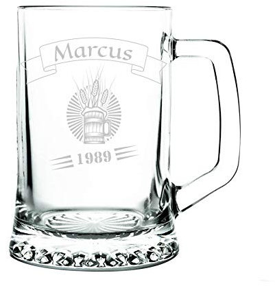 Chope de biere - personnalisation avec gravure, verre épais 1 kg (7) élégant