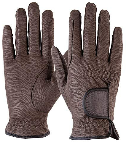 Reithandschuhe aus braunem Leder für Damen und Mädchen (6,5)