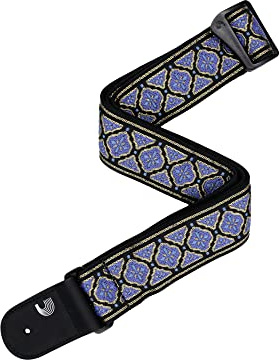 D'Addario Eco-Comfort Woven Gitarrengurt, Blau & Gold