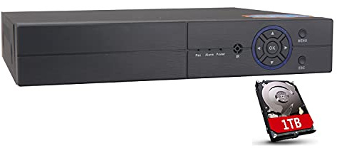 16CH 1080P 5-in-1 HD Hybrid DVR&NVR Support 5MP IP Camera+1080P AHD/TVI/CVI Camera and 960H Analog Camera Standalone DVR CCTV Surveillance Security System Video Recorder (1TB HDD Preinstalled)