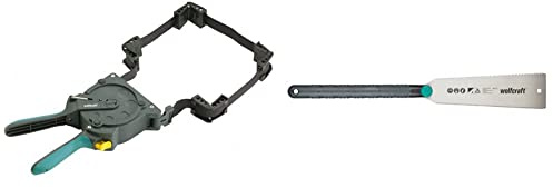 wolfcraft 3681000 Presse à Cadre à Sangle - Sangle de Serrage à Cliquet - Longueur 5 m - Puissance de Serrage max. 50 kg & 6951000 Scie Japonaise, 570 mm - pour bois, plastique et stratifiés