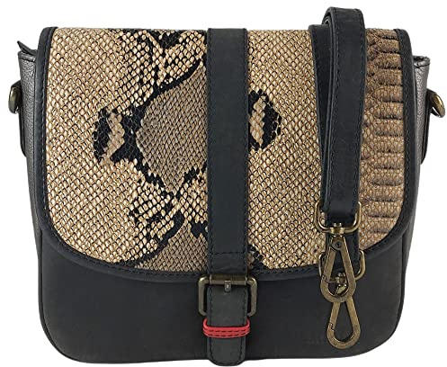 Sunsa Damen Umhängetasche. Kleine Ledertasche aus Lederreste. Modische Tasche. Damentasche als Crossover bag. Leder Trachtentasche für Sie die beste Geschenk