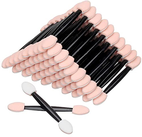Akstore Disposable Dual Sides Eye Shadow Sponge Applicator Eyeshadow Brushes Makeup Brush (30PCS-Black)