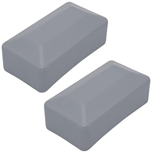 SKIR'CO 2 tapas rectangulares para postes de valla, tapas de plástico gris, 40 x 80 mm, cubiertas para postes de valla, color gris RAL 7040