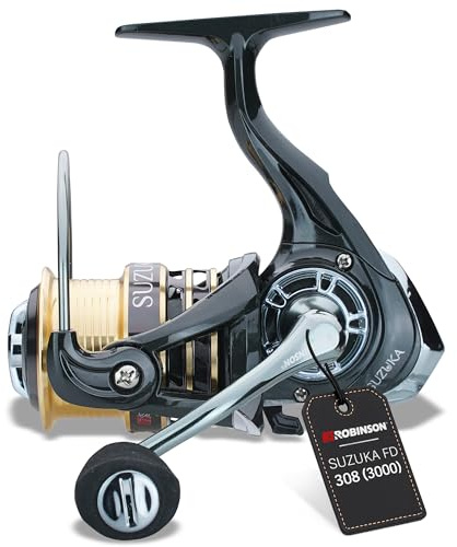 Robinson Angelrolle Frontbremse | Spinnrolle für Hecht & Wels, 8 Kugellager | 8 Kugellager 7+1 · 10 kg Multidisk-Frontbremse · Eloxierte Duralu-Spule · Übersetzung 5,2:1 · Leichtes Graphit · 325 g
