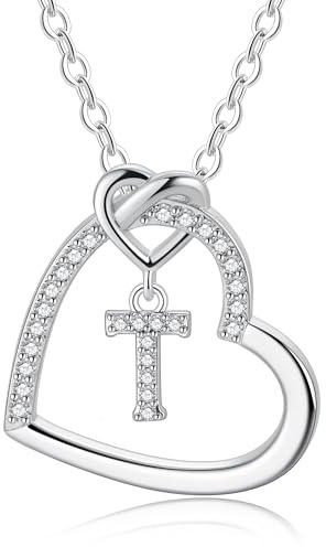 TINGN Kette Damen Gold Silber- Gold Kette Damen Herz Halskette Buchstaben A-Z Ketten Geschenke für Frauen Mädchen Geschenk Personalisierte Geschenke für Kinder Halskette Mädchen Schmuck Geschenk