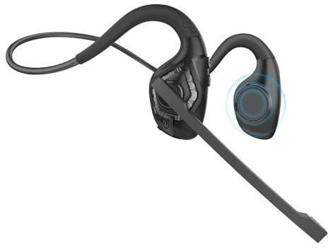 Seflorgo Auriculares Bluetooth con micrófono, auriculares inalámbricos con micrófono con cancelación de ruido, auriculares cómodos de oreja abierta para llamadas de teléfono, reuniones de PC,