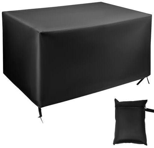 QWORK® Funda para Muebles Jardín, 150 x 90 x 80 cm Anti-UV Funda Protectora Muebles, 420D Oxford Tela Funda para Muebles Patio Resistente Viento y Agua