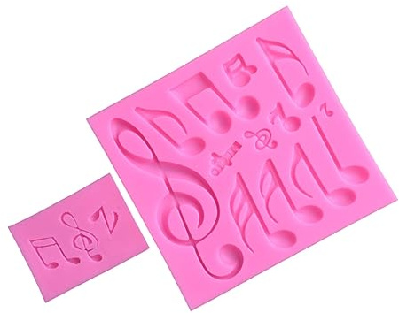 Hoement 2pcs Music Cake Decorating Fondant Mould Notes Moulds for Boys and Girls Party