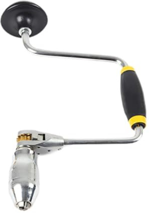 Folpus Trapano a manovella con mandrino a 4 griffe per falegnami, facile da usare, per legno, fibra di vetro, acrilico, legno, casa, 33x18.5 cm