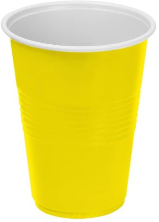 Algon | Set De Vasos Color Limon 250cc 25 Unidades - Set Vasos Plástico Resistente Y Reutilizable Diseño Moderno Y Elegante Ideal Para Fiestas Y Eventos