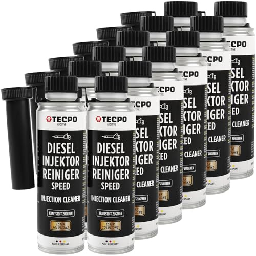 TECPO Diesel Injektor Reiniger, 12x 300ml Additiv -Einspritzdüsen Additiv mit Ester Solution Direct Injection Speed Cleaner