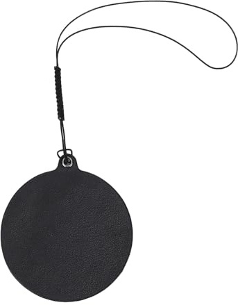 Leather Lens Cap Sticker, 7cm Diameter Instant Camera Lens Cover Protector Leather Camera Lens Cap Holder Sticker with 18cm Anti Lost Rope for Lens Anti Lost