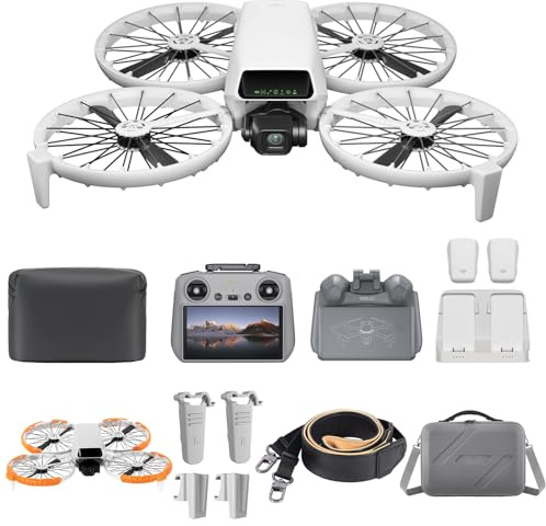 DJI Flip Fly More Combo (RC 2 Fernsteuerung mit Bildschirm) mit Vielseitiges Zubehör, Drohne mit Kamera 4k Erwachsene, Handstart, autom. Rückkehr, Intelligent Flight