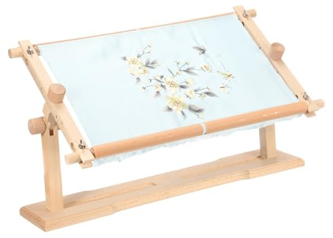PATIKIL Telaio Per Ricamo Regolabile, Supporto Girevole In Legno Di Faggio Per Punto Croce, Cornice A Rotazione Per Progetti Fai Da Te, Cucito E Lavori Ad Ago