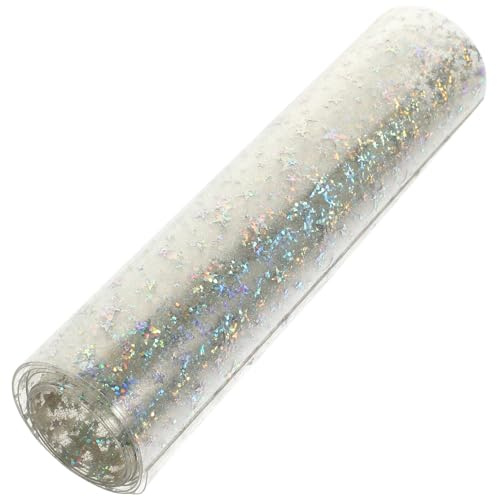 DOITOOL Selbstgemacht Stern Pvc Folie mit Holographischem Effekt Glänzende Bastelfolie aus Pvc Kann Zugeschnitten Werden für Selbstgemacht Projekte und Telefonhüllen