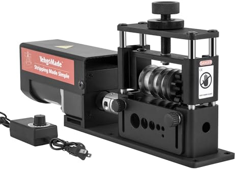 YehgoMade Electric Wire Stripper Machine with Enhanced Motor, High-Efficiency Cable Stripper with 6 Channels and 5 Carbide Blades for Fast Copper Wire Recycling, Compatible with 250 MCM–14 AWG