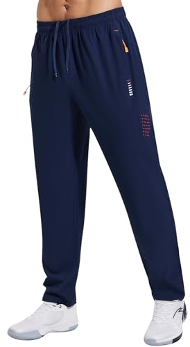 Gaiatiger Tracksuit Bottoms Men Breathable Joggers with Zip Pocket | breathable mens tracksuit bottom,quick-drying joggers bottoms,reflective strip design trouser, multiple zip pockets sweatpant