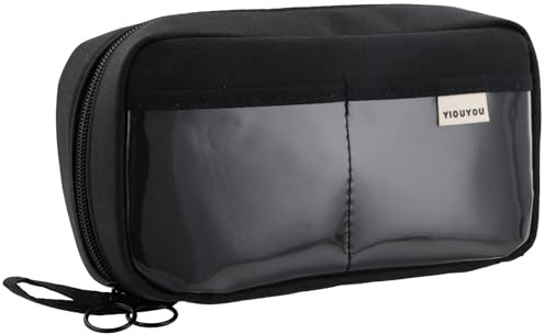 FESSOSKO Federmäppchen Mäppchen Federtasche Federmappe Etui Schule Schlamppermäppchen Schwarz Pencil Case Aesthetic Federmappe für Jungen Mädchen Teenager Schüler