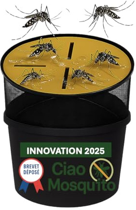 piège Moustique Tigre écologique & Larves | Anti Moustique Naturel, sans Insecticide | Réutilisable pour Jardin, terrasse, Balcon, Zones humides | Pack Complet Ciao Mosquito®