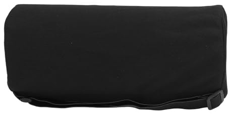 Lumbar Roll Pillow Memory Foam Back Support Cylinder Pillow with Strap for Posture Office Chair Bed Car (Black)