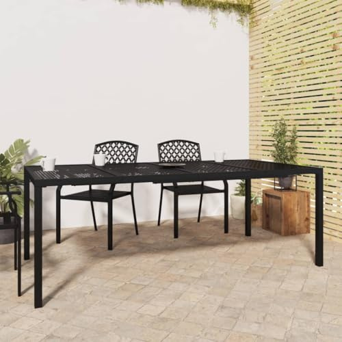 MOBCANT Gartentisch Anthrazit 200 x 100 x 72 cm Stahl, Terrassentisch Balkontisch Stehtisch Balkon Tisch Geeignet für Rasenfläche Innenhof Balkon Park