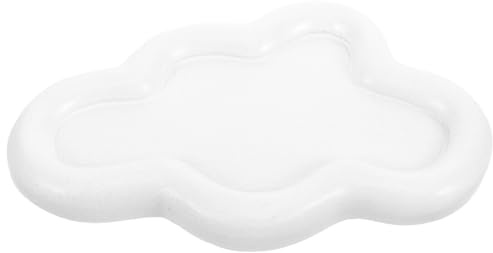 Lurrose Plateau Bijoux en Résine Blanc Nuage, Multi-fonctionnel et Élégant, pour Rangement et Décoration de Table Intérieure