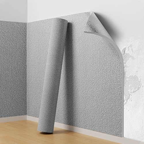 Koncey Isolant Thermique Revetement Mural, Papier Peint Autocollant, Imperméable/Anti-Froid, 6 MM Rouleau Isolant Thermique, Coussin Mural pour Murs Décoratifs(Gris,50 x 280 CM)