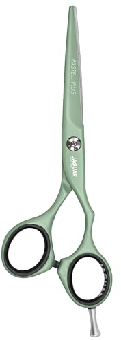JAGUAR Haarschere PASTELL PLUS Matcha Crane 5.5 | Friseurschere im Crane-Design | antiallergene, resistente Metallic-Beschichtung | Made in Germany