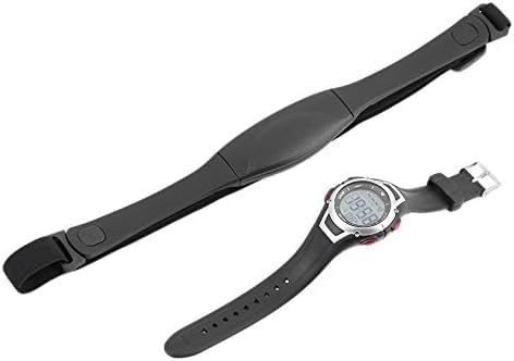 Orologio sportivo impermeabile da 3 metri, con cardiofrequenzimetro, senza fili, con cinturino toracico, orologio sportivo per corsa e immersioni, con sveglia retroilluminata, colore nero
