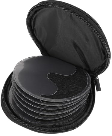 Abaodam Large Capacity Round Oxford Cloth CD Storage Case with Zipper, Black CD DVD Organizer Bag for Car Disc Protection and Travel