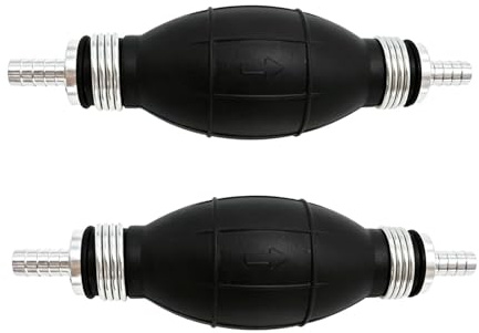 Handpumpe 8mm,2 Stücke Benzinpumpe Umfüllpumpe, Wasser Flüssigkeits Förderpumpe für Wasser, Benzin, Diesel oder Öl-Gemische - Leichtgewichtige Legierung und Gummi