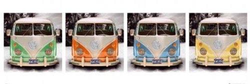 empireposter Volkswagen - Türposter - VW Bus - 4 Camper