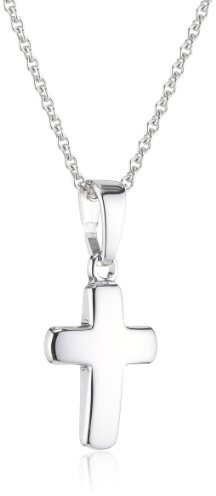 Xaana Kinder-Anhänger Kreuz glanz 12 mm inkl. Kette 36/38 cm aus 925er Sterlingsilber AMZ0215