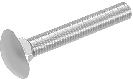 SECCARO Bullone a testa tonda M6 x 40 mm, acciaio inox V2A VA A2, DIN 603 / ISO 8677, testa traliccio con collo quadro, 20 pezzi
