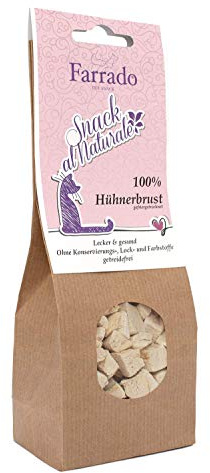 Farrado | Freeze Dried gefriergetrockneter Snack Katzen | 100% Hühnerbrust | getreidefrei + natürlich + artgerecht (XXL 90g)