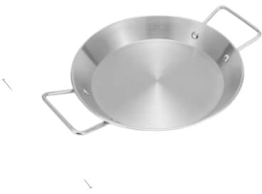 SPORTARC Paella-Pfanne, polierter Stahl, spanischer Stil, Paella-Pfanne, Meeresfrüchte, 25 cm, Edelstahl, Bratpfanne, Hühnertopf, Küche, Camping Outdoor, silberner Griff