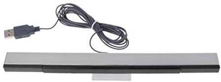 Max-Tonsen Wii Wired Receiver USB-Schnittstelle Infrarotstrahl Wired Remote Sensor Bar Receiver Inductor Kompatibel mit Wii Remote Game Zubehör-Grau