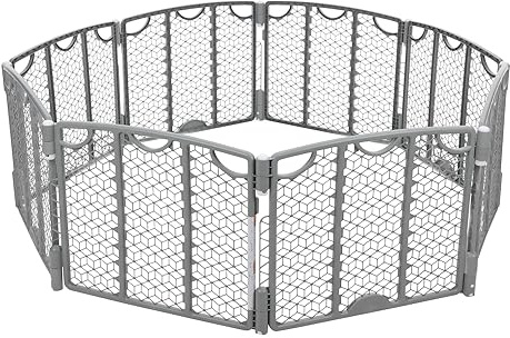 Evenflo Versatile Play Space Adjustable Play Area, 8-Panel (Cool Gray)