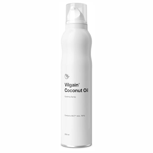 Vilgain Coconut Oil Cooking Spray (200 ml) Kokosöl Spray – 200 ml Veganes Kokosfett Zum Braten Und Backen, Geschmacksneutrales Kochspray Ohne Zusatzstoffe, Kalorienbewusstes Speiseöl Für Low Carb Diät