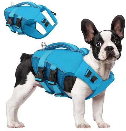 ASENKU Schwimmweste Hund für Kleine Hunde XS,Verstellbar & Ripstop Hundeschwimmweste,Rettungsweste für Hunde mit Griff und Reflektierend zum Chihuahua, Dackel, Französische Bulldogge,Labrador