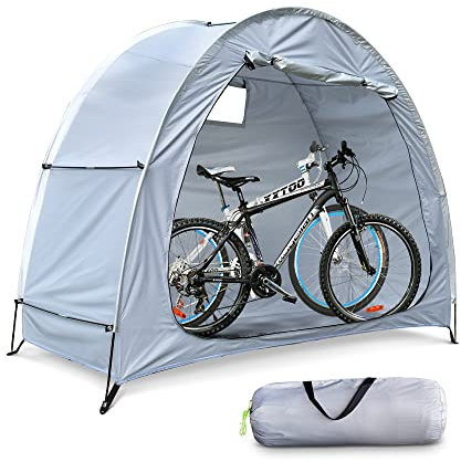 Bike Cover Storage Heavy Duty Storage Tent Outdoor Portable Bicycle Tent PU4000 Waterproof Cloth Durable 210D Oxford Fabric,Protect Against Wind, Rain, Snow, Dust W/Travel Bag
