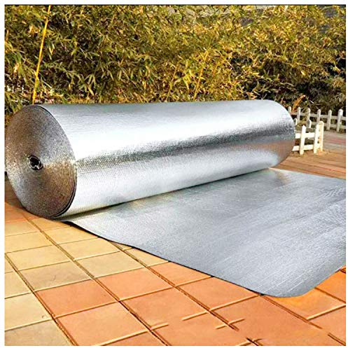 Lámina Aislant Autoadhesivo Aislamiento Termico Reflexivo, Doble Cara de Revestimiento Aluminizado de Aislamiento Térmico, Aislante Radiadores con Burbujas, para Techo, Pared, Fachada ( Size : 1x10m )
