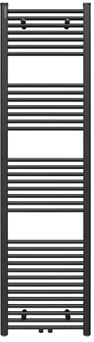 Aquabad Badheizkörper Virgo | Grösse: 50 x 180 cm | Heizleistung 608 Watt | Farbe: Schwarzmatt | Mittelanschluss 50mm | Handtuchhalter, Handtuchwärmer