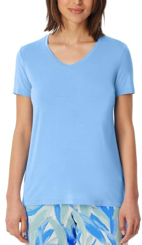 Schiesser Camiseta de dormir para mujer, mezcla corta + parte superior de pijama relajante, azul claro_182638, 36, Azul claro_182638, 38