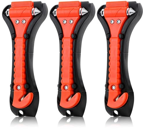 UNINGYI 3 piezas martillo de emergencia para coche con cortador de cinturón de seguridad, martillo de seguridad para coche, martillo de seguridad para coche, martillo de emergencia, rompeventanas de